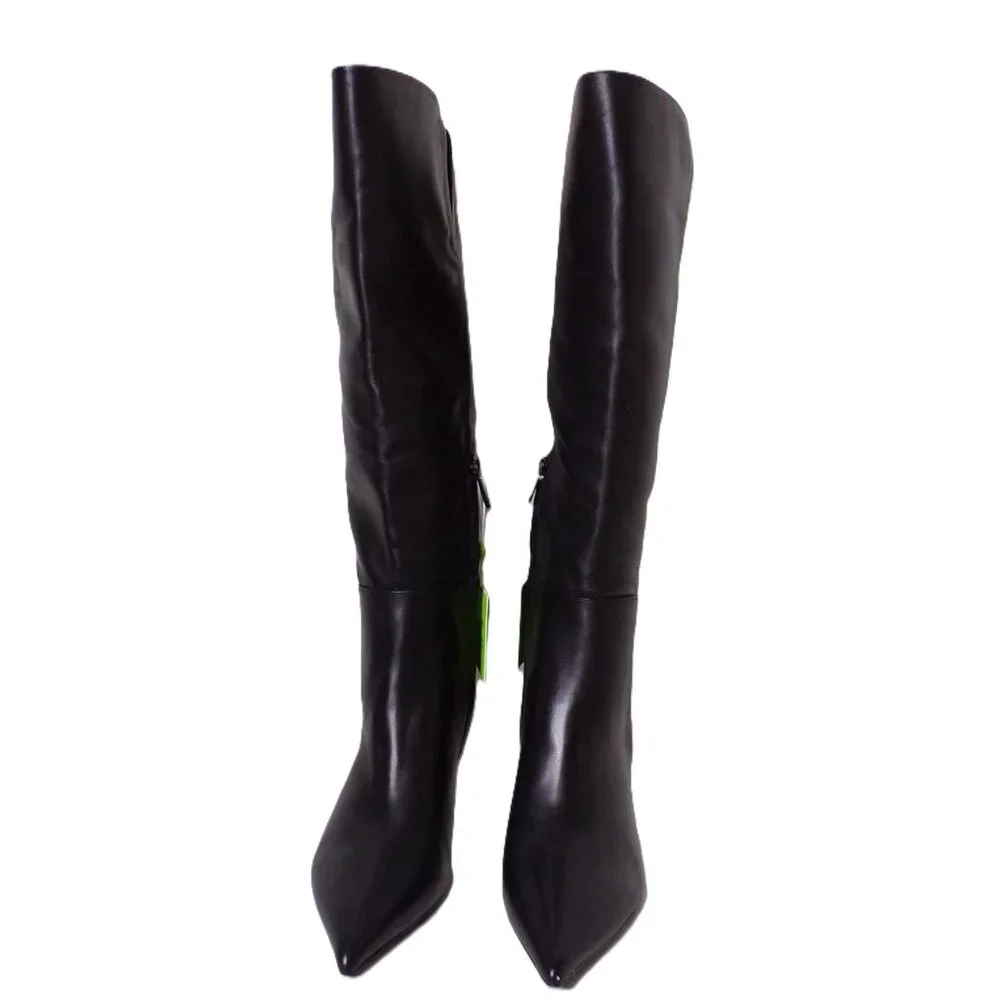 🆕SAM EDELMAN Taylin Knee High Kitten Heel Boot Wide Calf Black 8 - Picture 7 of 15